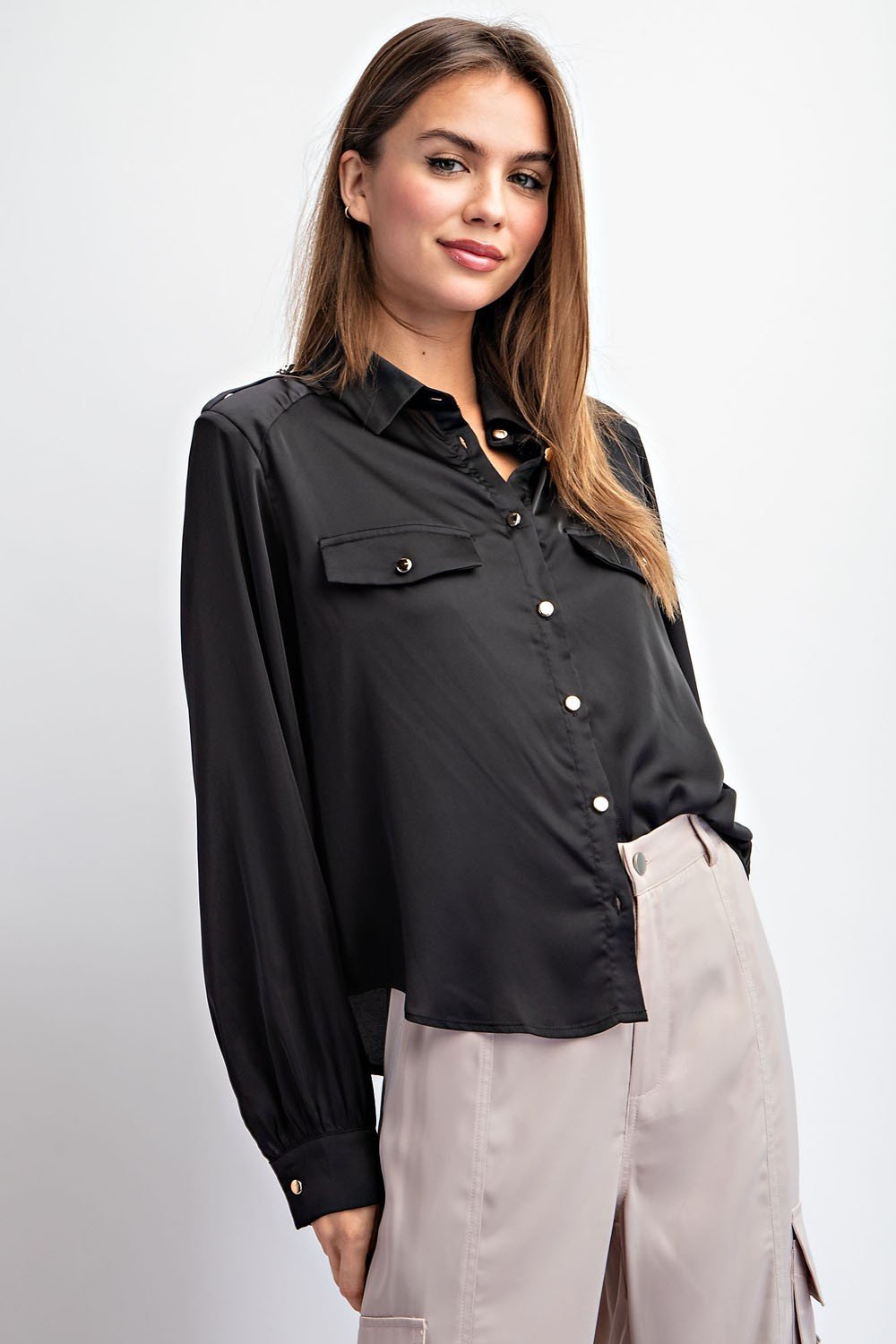 Black Long Sleeve Button Down Shirt