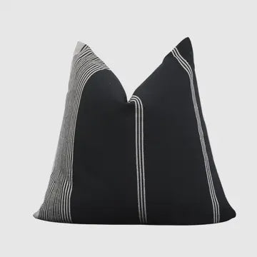 Woven Black & ivory pillow cover with insert