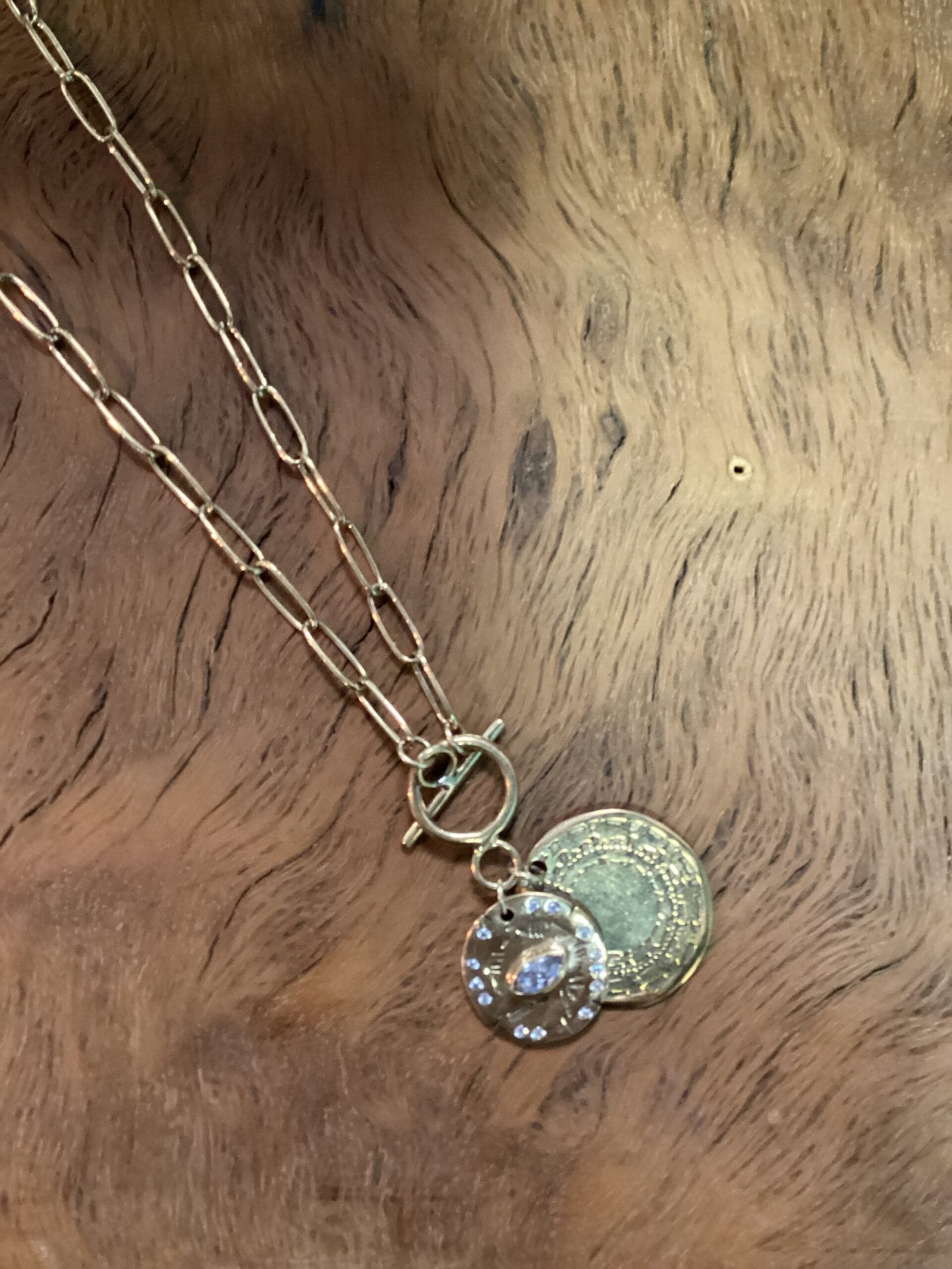 Gold Necklace Evil Eye/ Coin