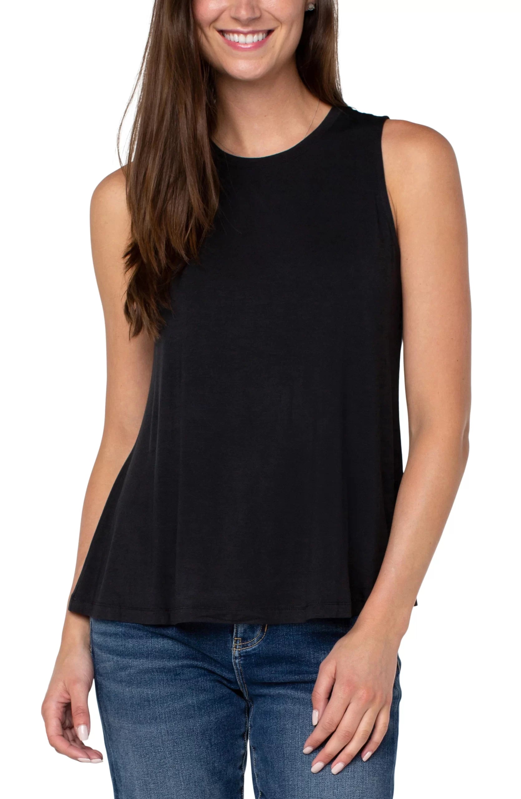 Slvis Scoop Neck Tank Blk