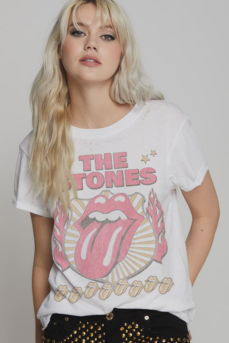 Rolling Stone Burn out Tee Wht