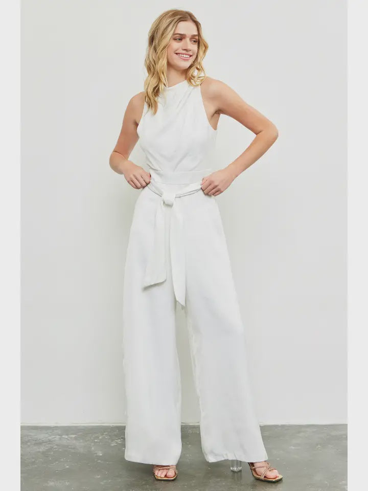 White High neck Jumpsuit