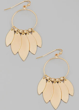 gold drop leaf earings