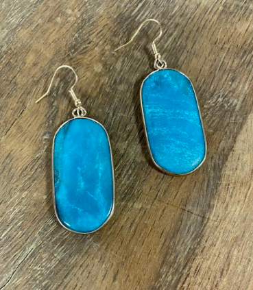 Turquoise Color Larger Oval Earring