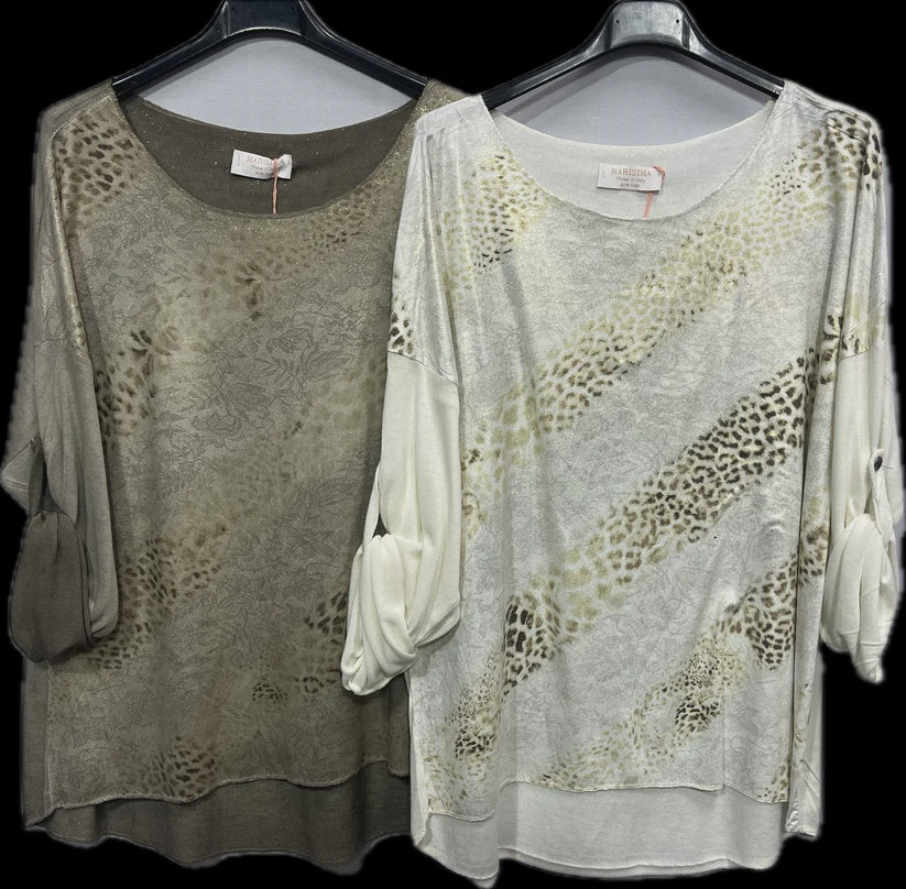 Leopard gold foil top