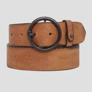 Leather belt with gunmetal Buckel