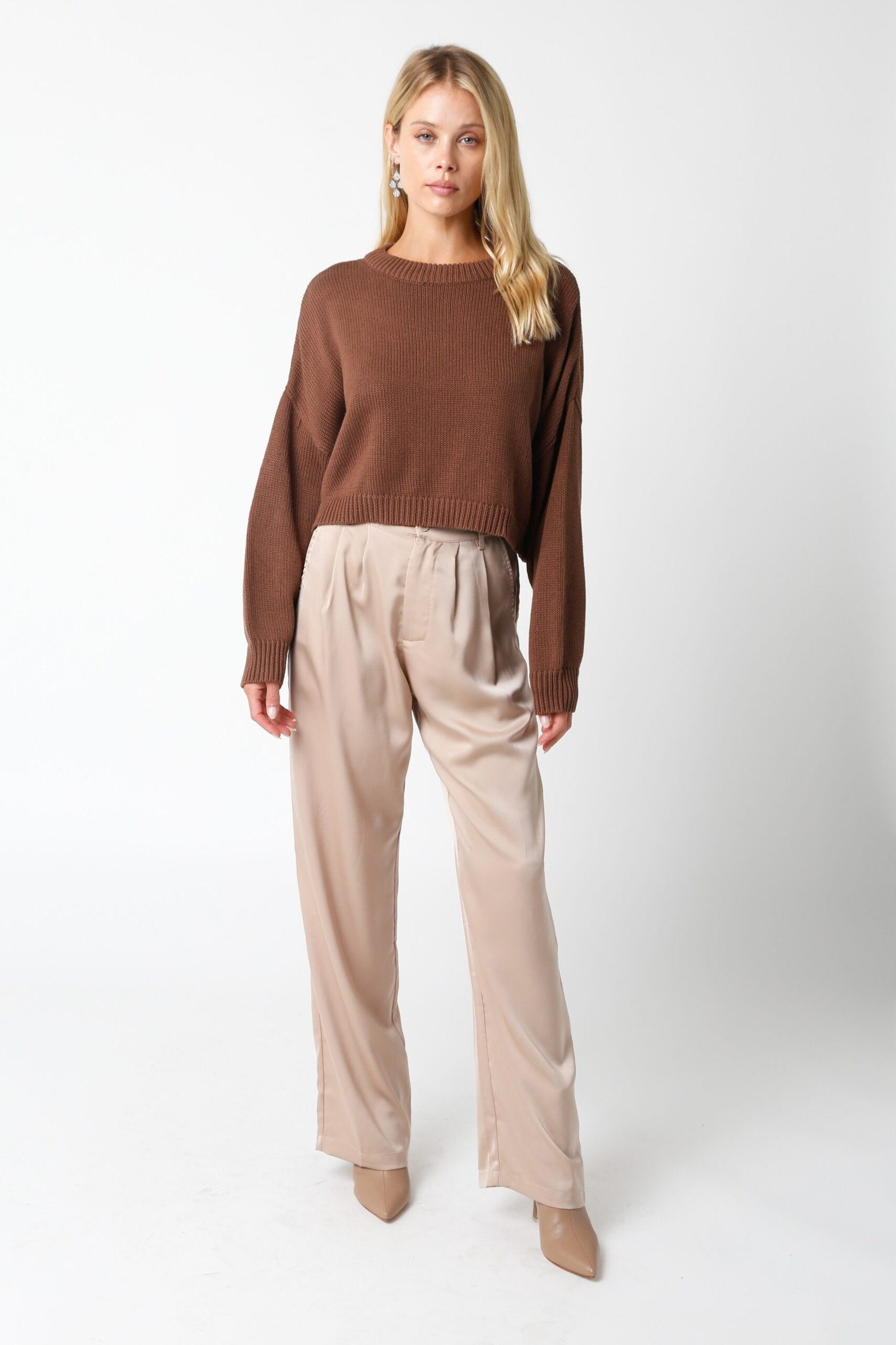 Mocha Sweater Crop Sweater