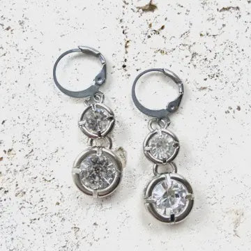 silver crystal earrings