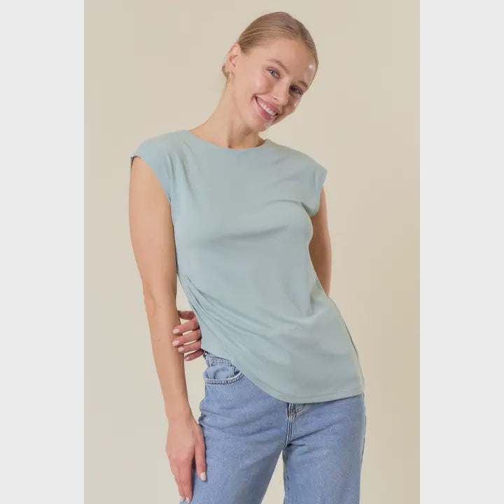 Round Neck Asymmetrical sage