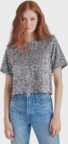 sequin  short sleeve top