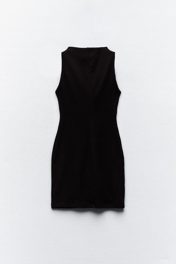 Mock neck sleeveless dress