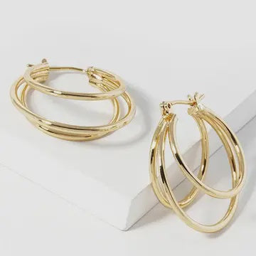 triple layer hoop earring