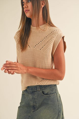 Beige sweater Vest Small